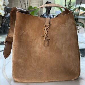 Brown Suede Designer Tote Bag